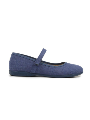 Classic Canvas Mary Janes In Denim Blue