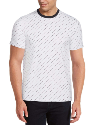 Ultra Soft Touch Dash Print Crew Neck Tee