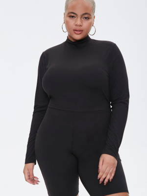 Plus Size Mock Neck Romper