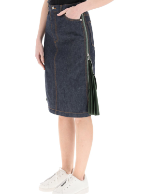 A.p.c. Mai Pleated Denim Skirt