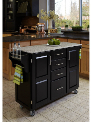 Kitchen Carts And Islands Granite Top Black - Home Styles