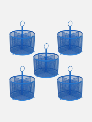 5ct Wire Mesh Supply Caddies Blue - Bullseye's Playground™