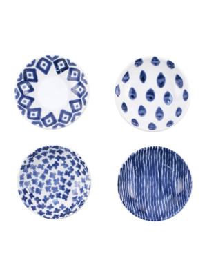 Vietri Viva Santorini Assorted Condiment Bowls - Blue & White - Set Of 4