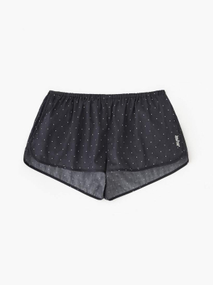 Pin Dot Pyjama Shorts Black