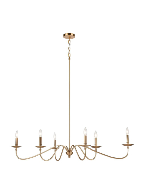 Wellsley 6-light 39 X 47 X 47 Chandelier In Burnished Brass