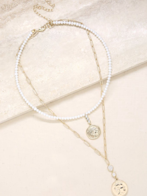 Layla Pearl 18k Gold Plated Layered Necklace