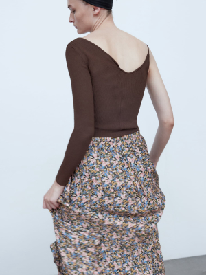 Printed Pleated Skirt