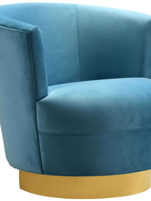 Norah Swivel Chair, Lake Blue