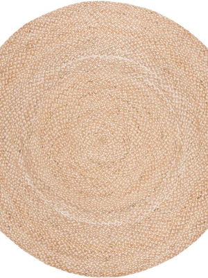 Natural Fiber Natural/ivory Round Rug