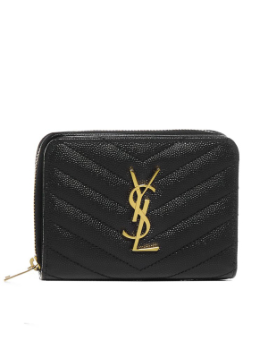 Saint Laurent Monogram Compact Zip Around Wallet