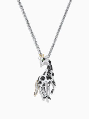 Effy Safari Sterling Silver Diamond Giraffe Pendant, 0.20 Tcw