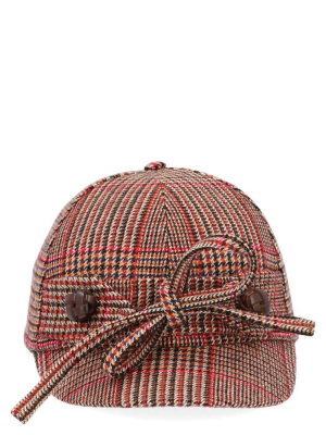 Miu Miu Bow Detail Tweed Cap