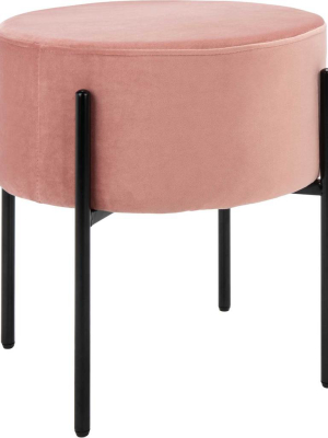 Lincoln Round Ottoman Dusty Rose/black