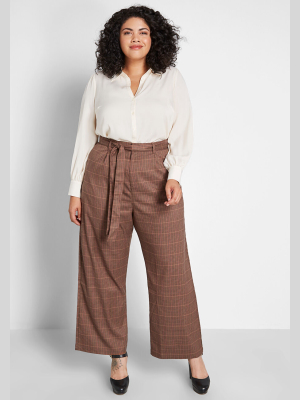 The Savannah Plaid Wide-leg Pants