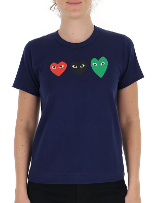 Comme Des Garçons Play Hearts Printed T-shirt