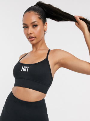 Hiit Core Logo Cotton Touch Bra In Black