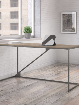 Refinery Industrial Desk In Rustic Gray - Bush Furniture