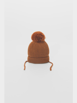 Basic Knit Pompom Hat