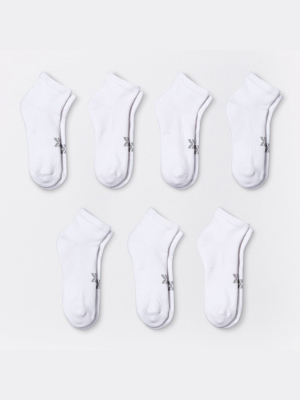 Women's Cushioned 6+1 Bonus Pack Ankle Athletic Socks - All In Motion™ White 4-10