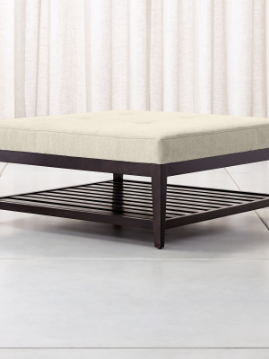 Nash Square Tufted Ottoman With Slats