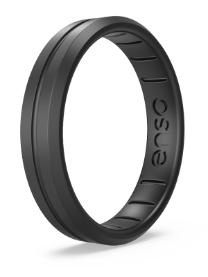 Elements Contour Thin Silicone Ring - Black Pearl
