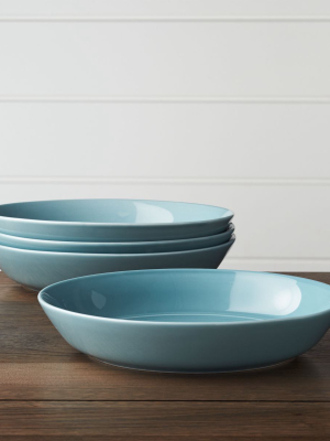 Set Of 4 Hue Blue Low Bowls