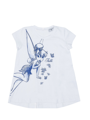 Monnalisa Tinkerbell Printed Round Neck T-shirt