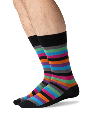 Men's Fun Striped Crew Socks