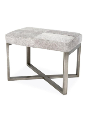 Roger Single Bench Gray Hide With Silver Metal Base