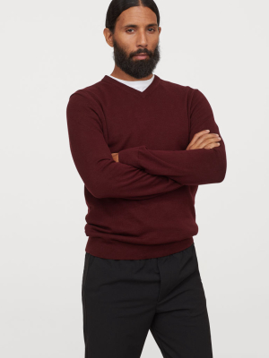 V-neck Cotton Sweater