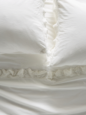 Embellished Chevron Percale Sheet Set