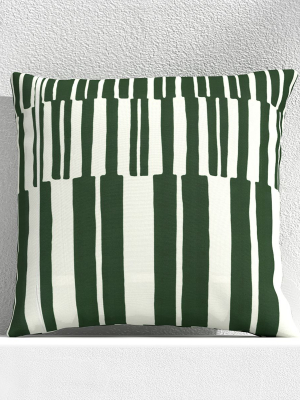 Striped Lines Green 20" Outdoor Pillow