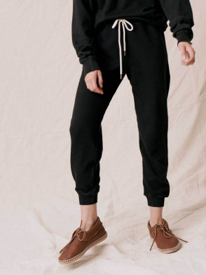 The Cropped Sweatpant. Solid -- Almost Black
