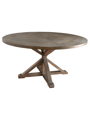 Sierra Round Dining Table Wood Brown - Inspire Q