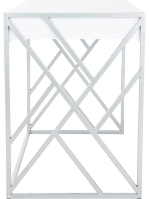 Elias 1 Drawer Desk White/silver