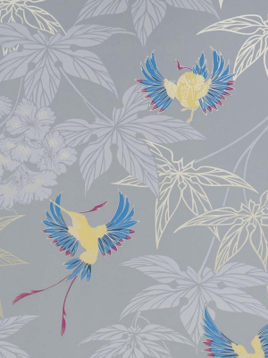 Grove Garden Wallpaper In Grey And Yellow From The Folium Collection By Osborne & Little