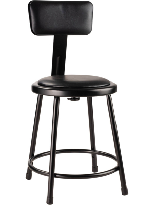 2pk 18" Heavy Duty Vinyl Padded Steel Stool With Backrest - Hampton Collection