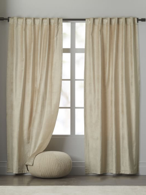 Cotton Luster Velvet Curtain - Stone