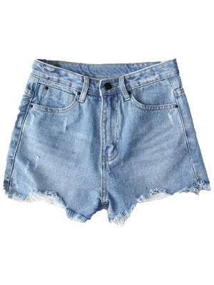 'rylee' High Waisted Distressed Denim Shorts (3 Colors)