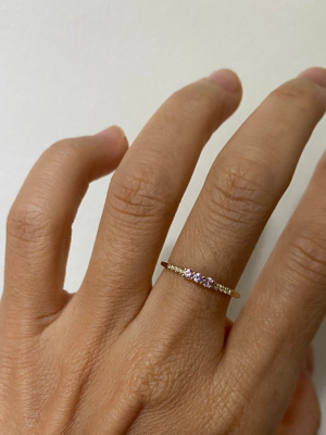 3 Pink Sapphire Equilibrium Ring