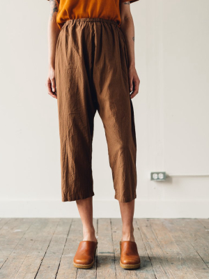 Uzi Drop-crotch Pants, Brown