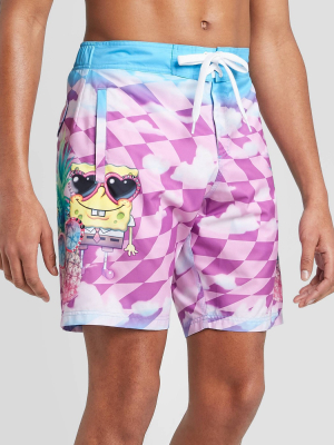 Men's 9" Spongebob Swim Trunks - Purple/blue