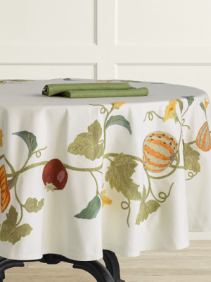 Harvest Embroidery Round Tablecloth