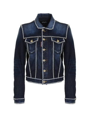 Dsquared2 Beaded Trimmed Denim Jacket