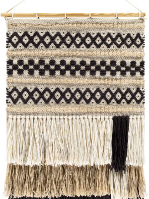 Saber Hand Woven Wall Hanging In Black