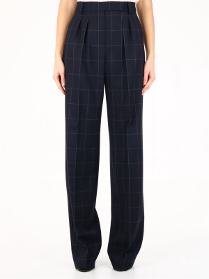 Max Mara Checked Wide-leg Trousers