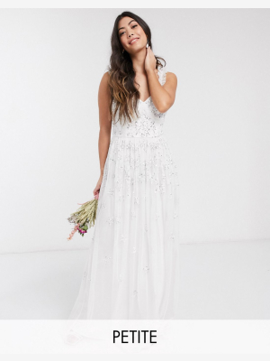 Maya Petite All Over Embellished Maxi Dress In White