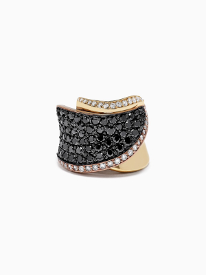 Effy 14k 2-tone Gold Black And White Diamond Ring, 2.35 Tcw