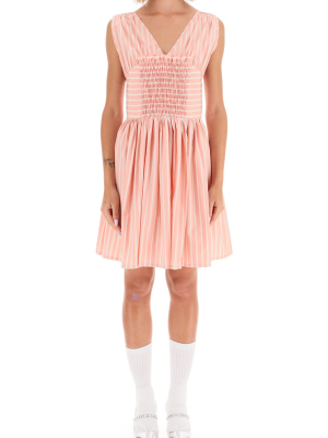 Msgm Striped Flared Dress