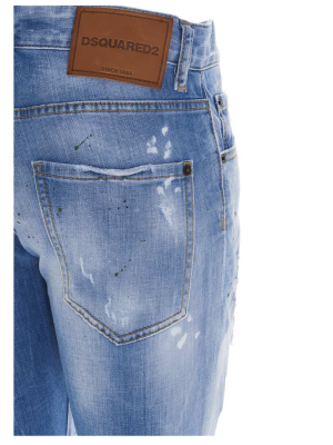 Dsquared2 Logo Patch Distressed Jeans